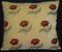 Crewel Pillow Holly Design on Cotton Velvet Fabric